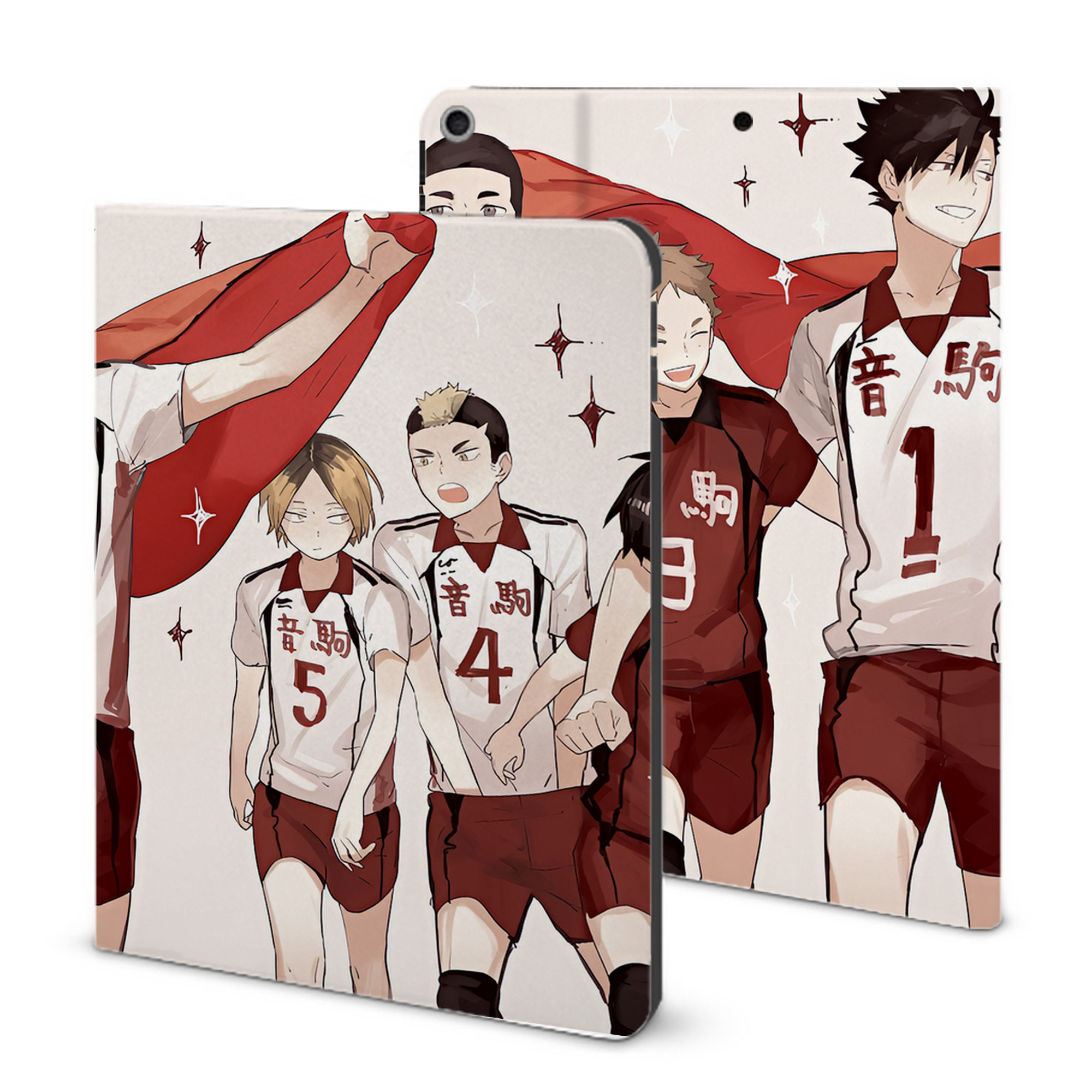 （画像用） ハイキュー!! Haikyu!! IPad ケース ブック型 PUレザー TPU 耐衝撃 軽量 薄型 ペン収納なし 全面保護 IPad 各モデル対応